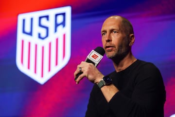 Gregg Berhalter speaks to the media during the United States Men's National Team Roster Reveal Party